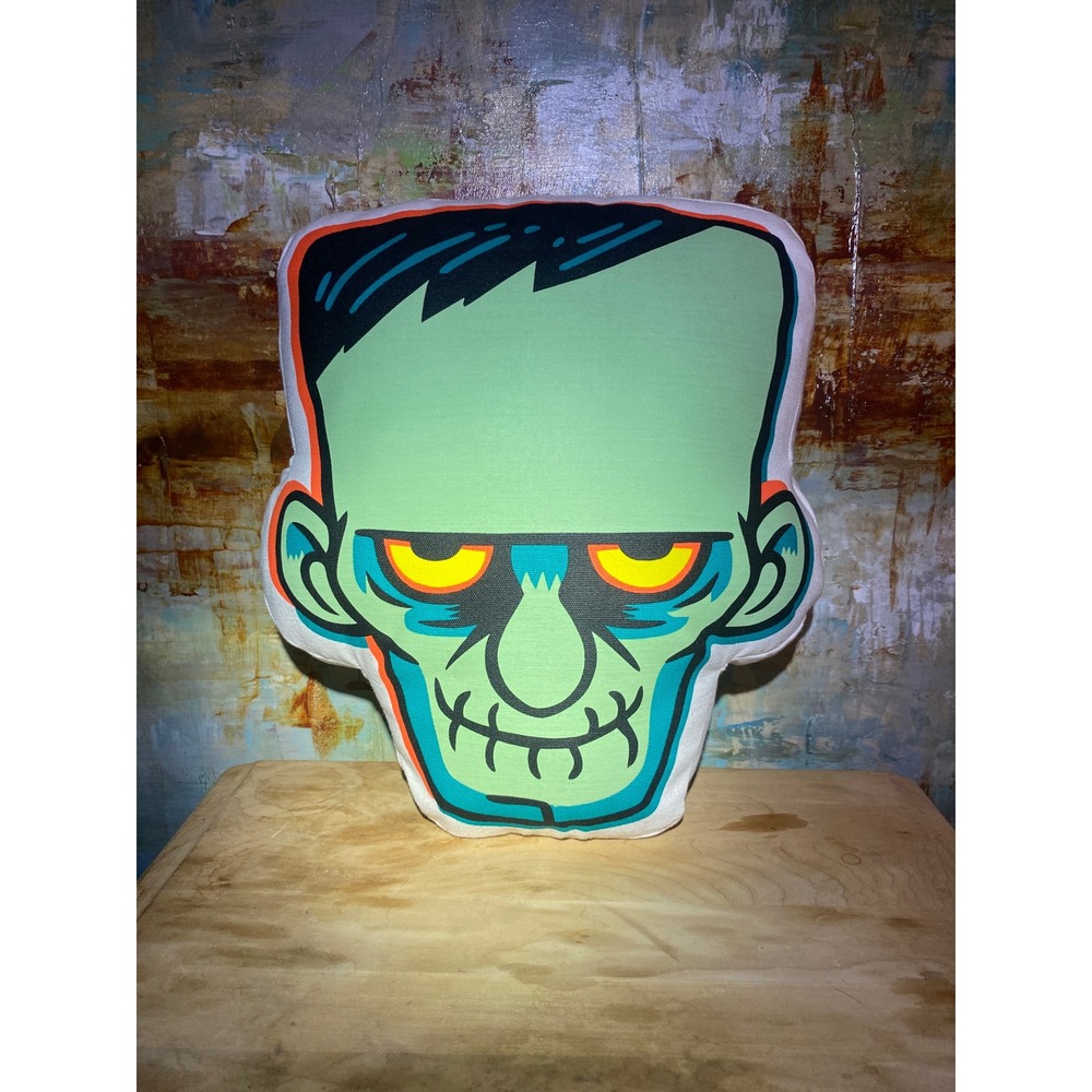 Hyde and Eek Boutique Frankenstein Glow-In-The-Dark Halloween Throw Pillow 14x12